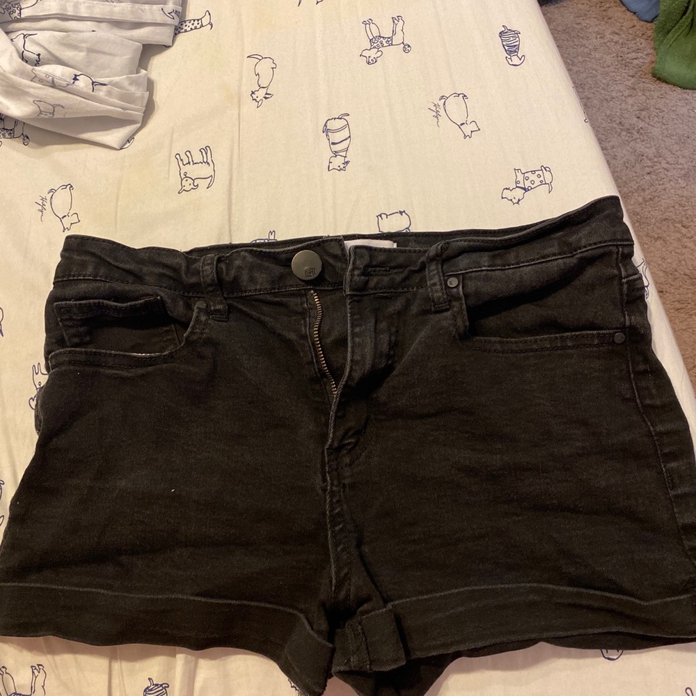 black shorts